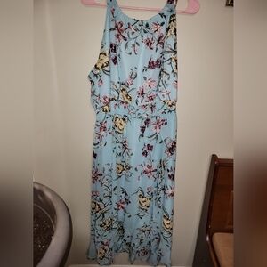 Floral Sleeveless Dress - Blue